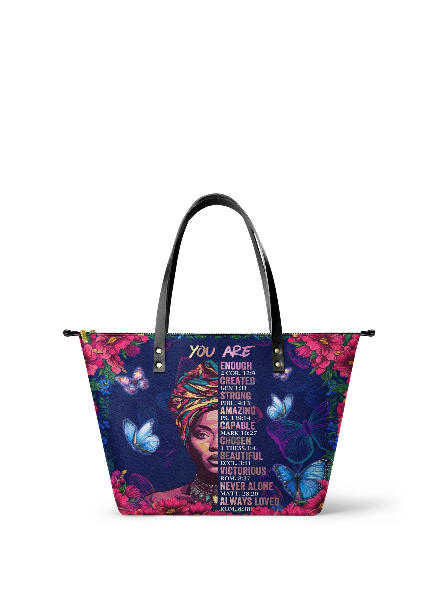 Melyla "Imani" Blue Orchid Leather Tote Bag