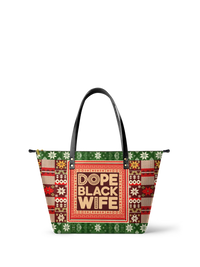 Melyla  "Dope Black Wife" Frosted Pine Leather Tote Bag