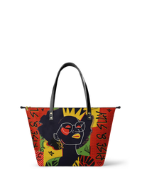 Melyla"Aina" Flame Red Leather Tote Bag