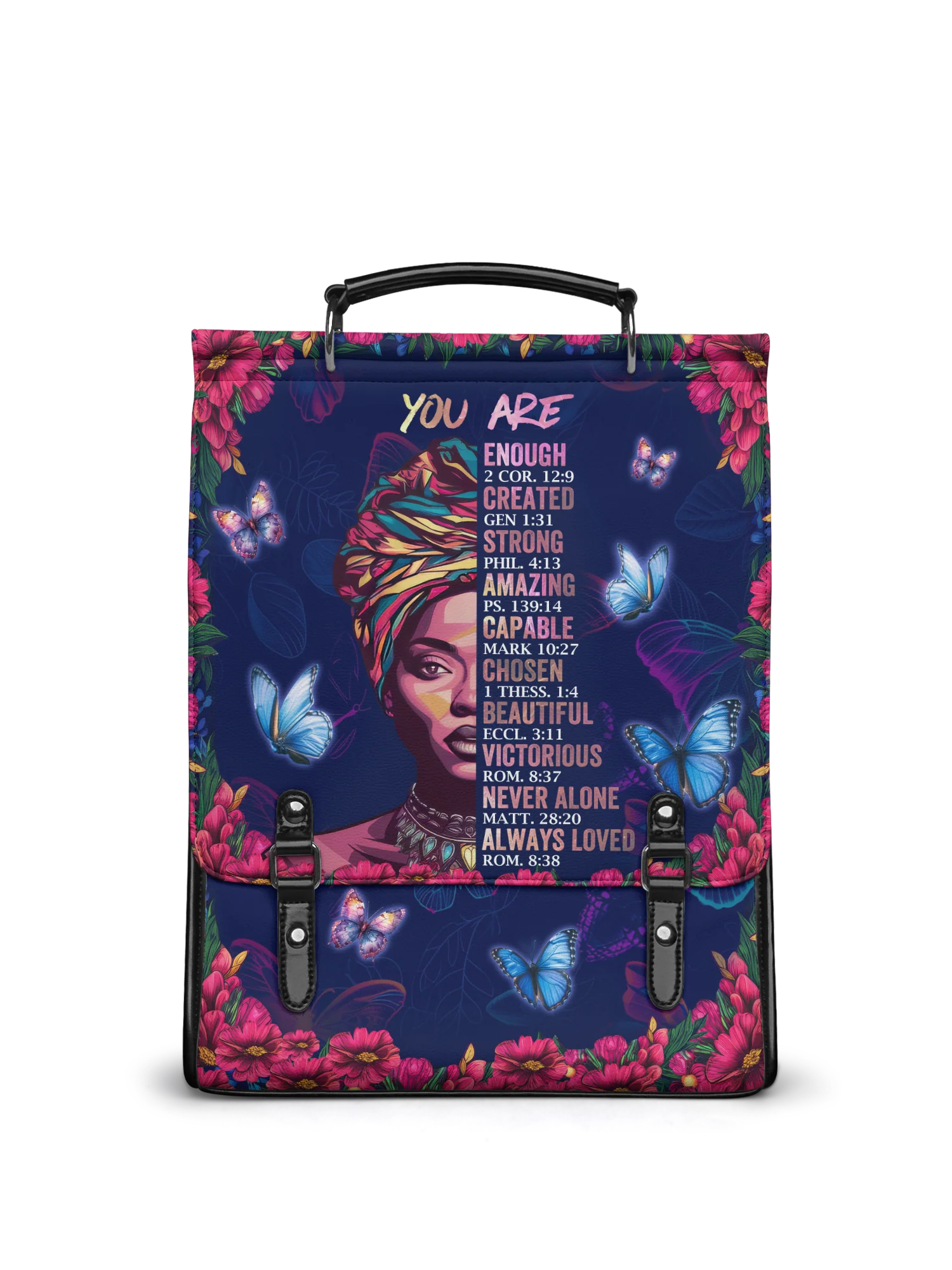 MELYLA "IMANI" BLUE ORCHID LEATHER BACKPACK