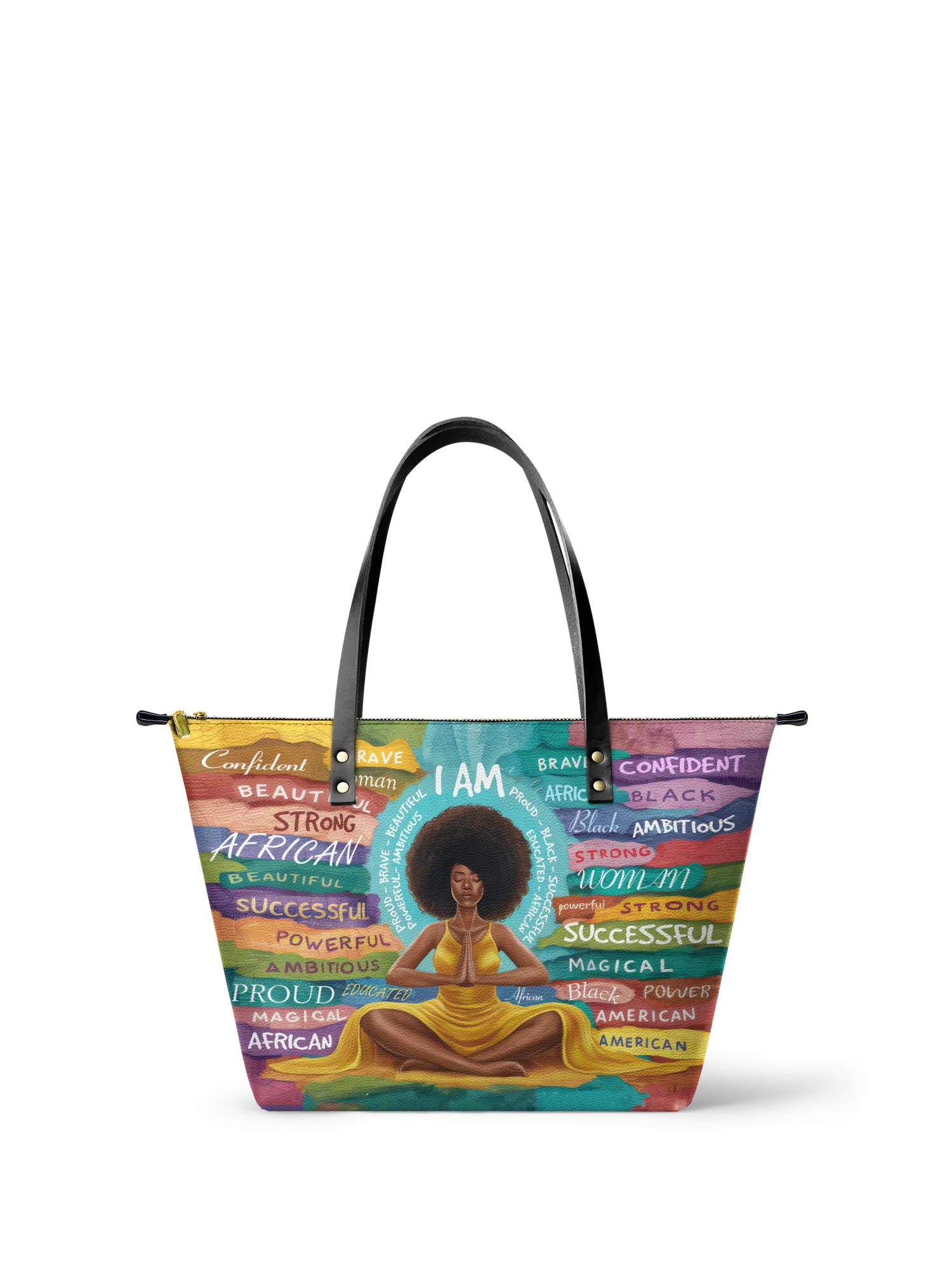 Melyla "AfroEssence" Leather Tote Bag