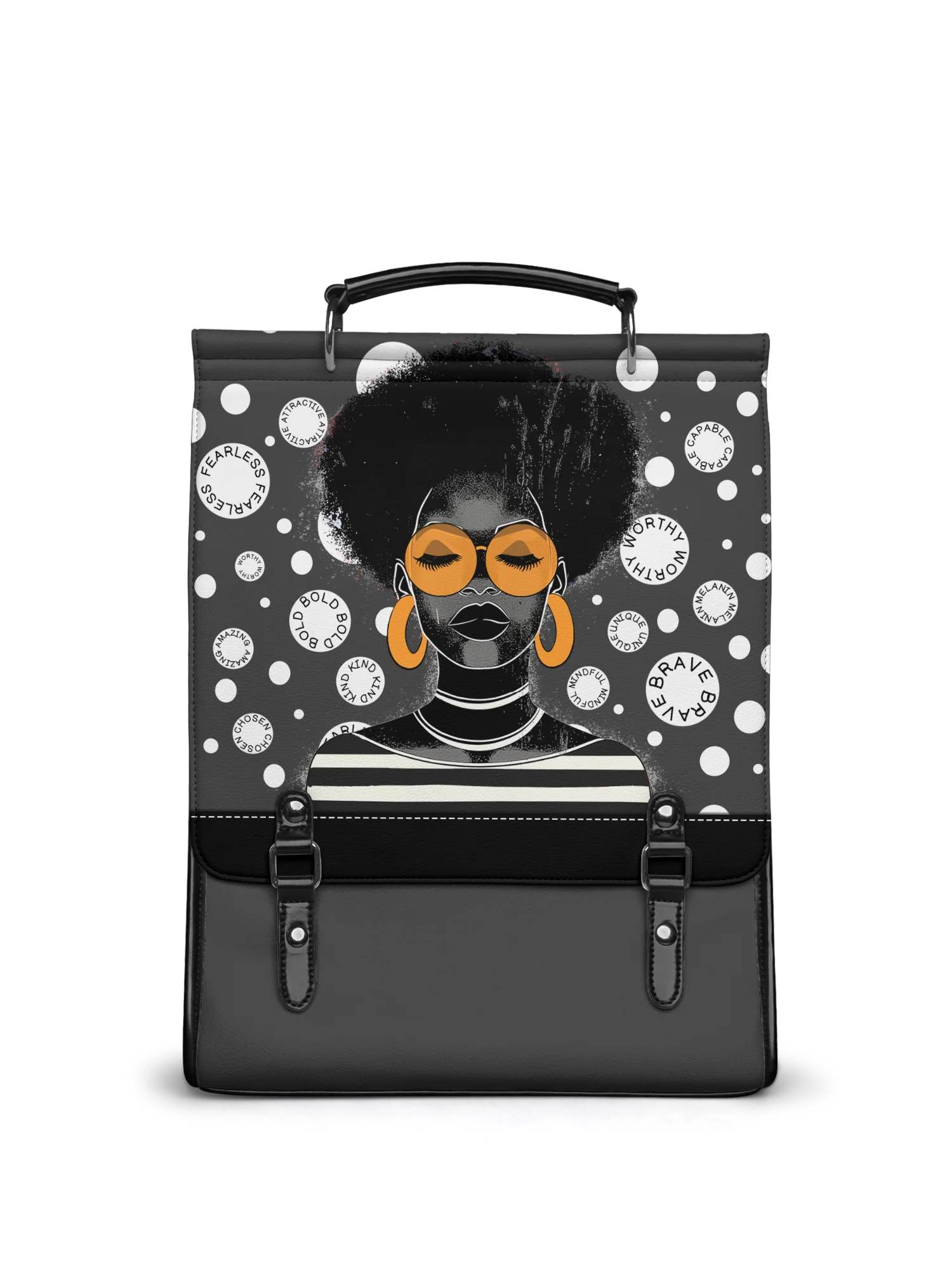 Melyla"Fahari" Monochrome Leather Backpack